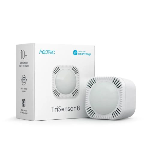 Aeotec TriSensor 8 – 3 az 1-ben érzékelő: (hőmérő + mozgás és fényintenzitás), Z-Wave 800 sorozat (ZWA045-C)