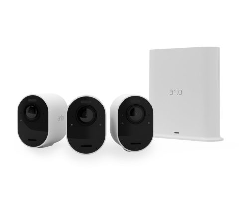 Arlo Ultra 2 kültéri biztonsági kamera szett, 3 db, fehér